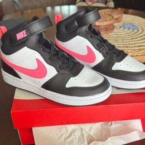 Nike Black and Pink Court Boroughs Mid 2
